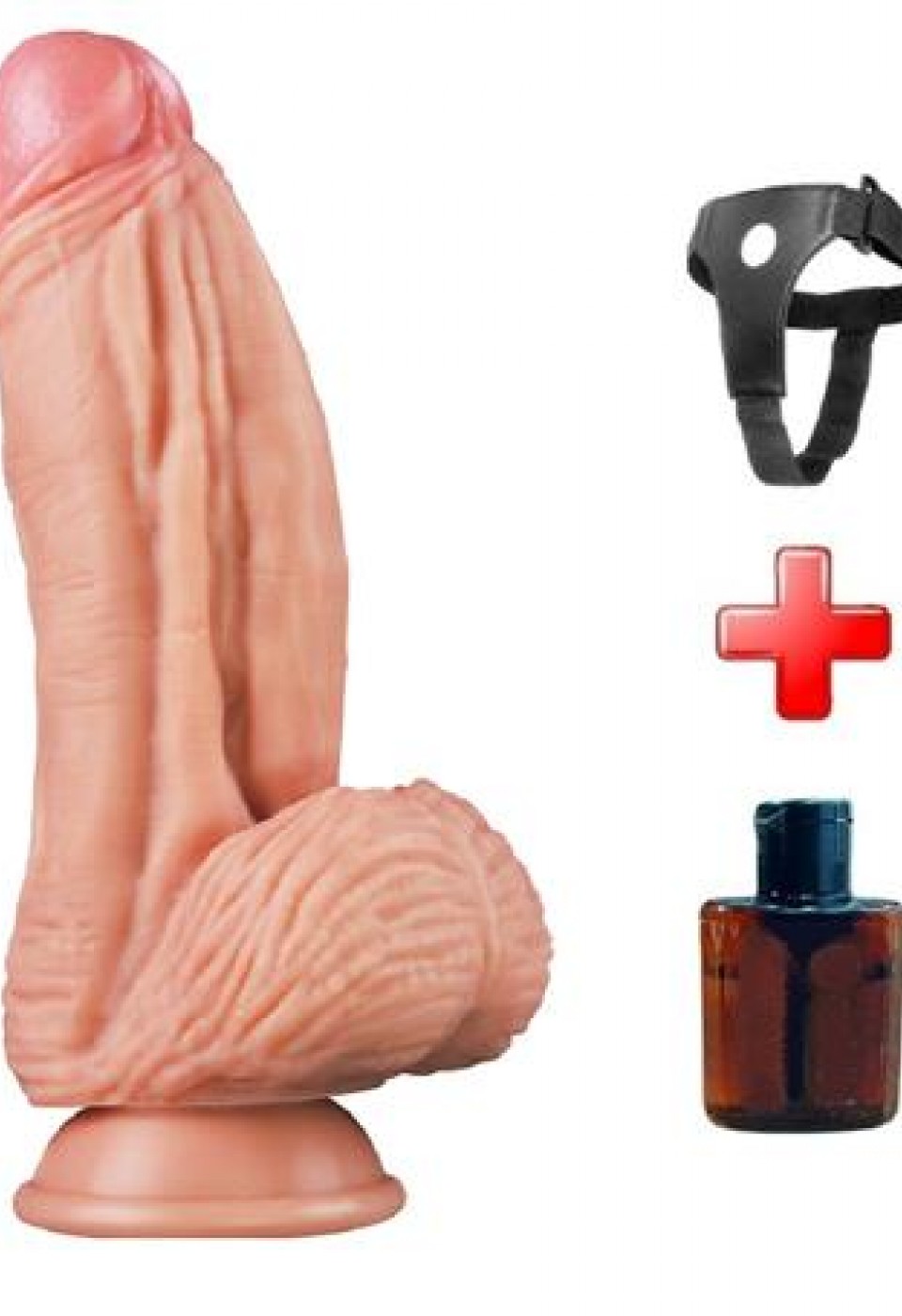 Belden Bağlamalı Yeni Nesil Çift Katmanlı 24,5 cm Realistik Dildo Penis