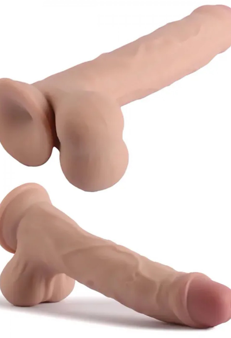 10" Dual Layer Oynar Derili Gerçekçi Penis 25 cm