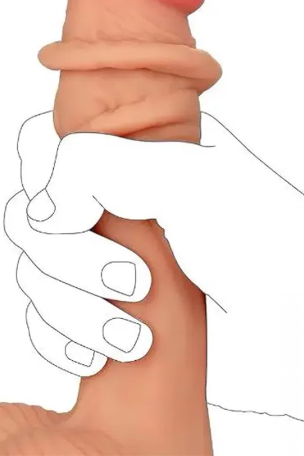 10 Dual Layer Oynar Derili Gerçekçi Penis 25 cm