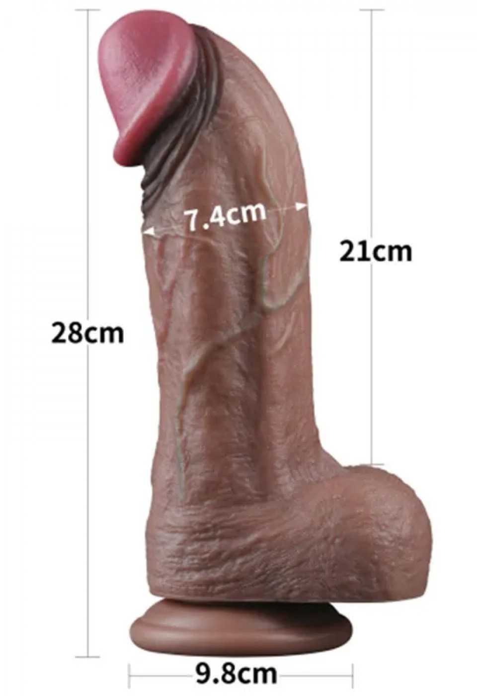 11'' Dual Layered Silicone Cock XXL 28 cm