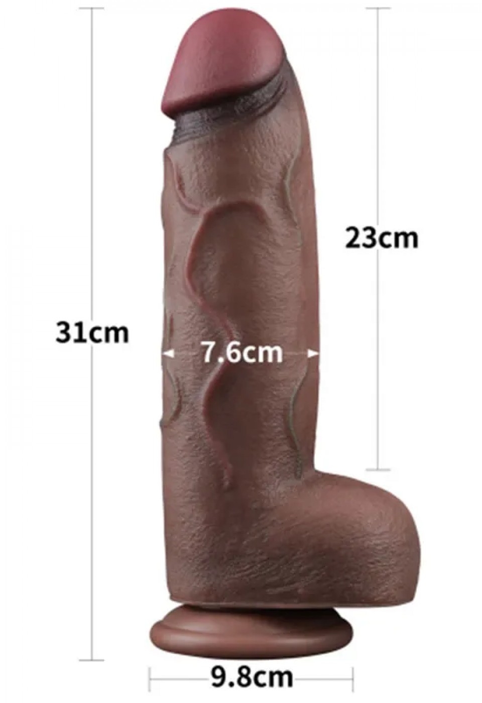 12'' Dual Layered Silicone Cock XXL 31 cm