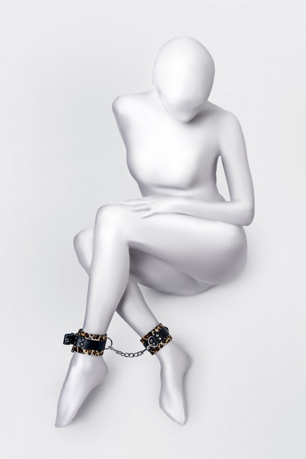 Anonymo BDSM Ayak Kelepçe #0152, PU deri, baskılı, 27 cm