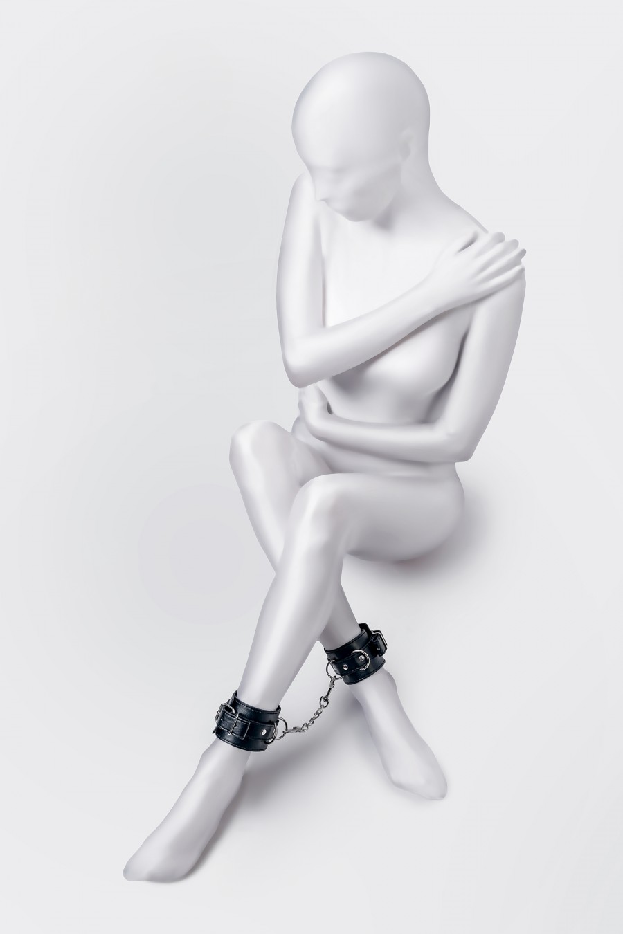 Anonymo BDSM Ayak Kelepçe #0153, PU deri, siyah, 26,5 cm