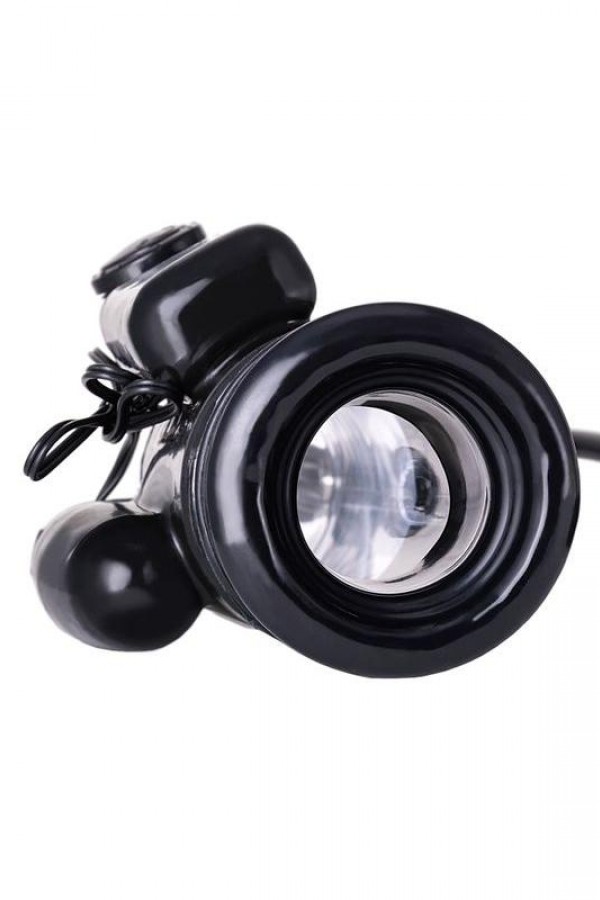 3 halkalı Titreşimli penis pompası PVC Siyah 22,8 cm