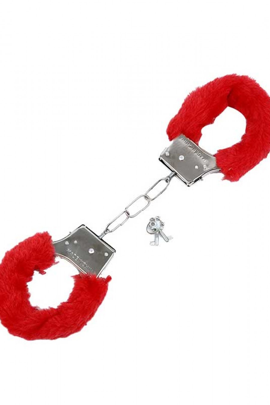 Fetiş Fantezi Kırmızı Peluşlu Metal Kelepçe