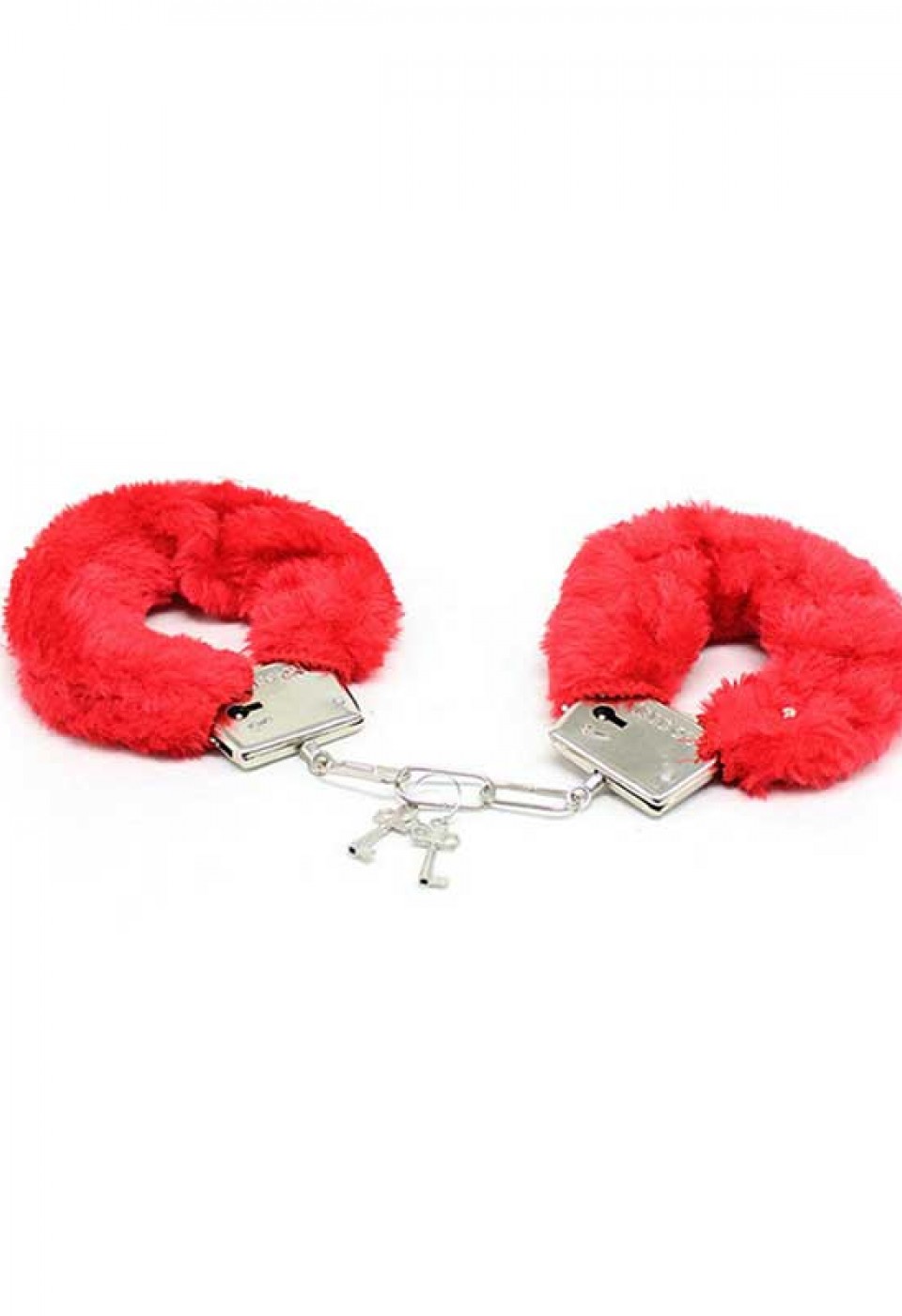 Fetiş Fantezi Kırmızı Peluşlu Metal Kelepçe