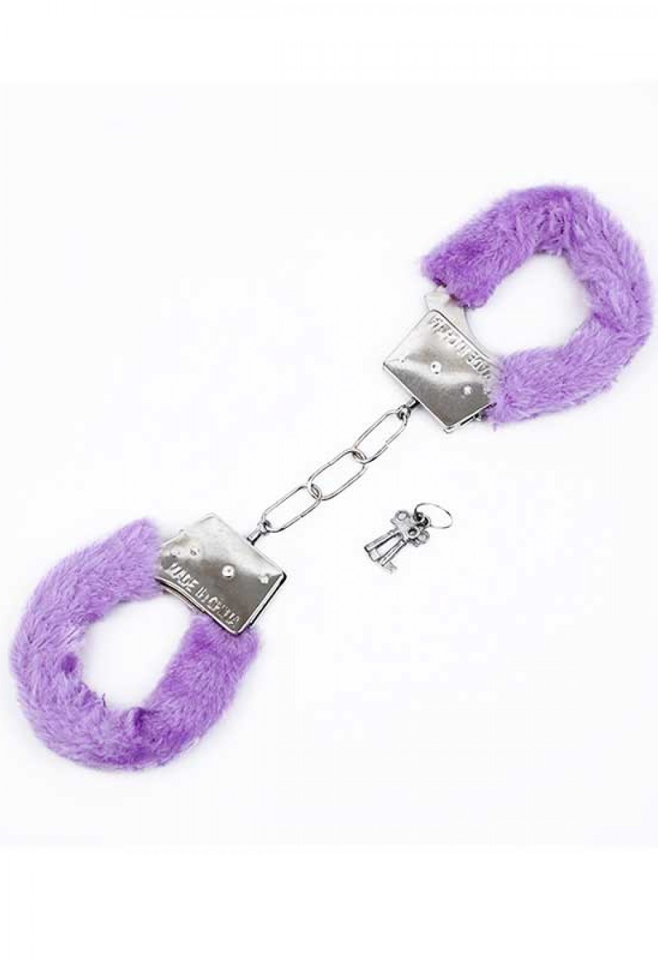 Fetiş Fantezi Mor Peluşlu Metal Kelepçe