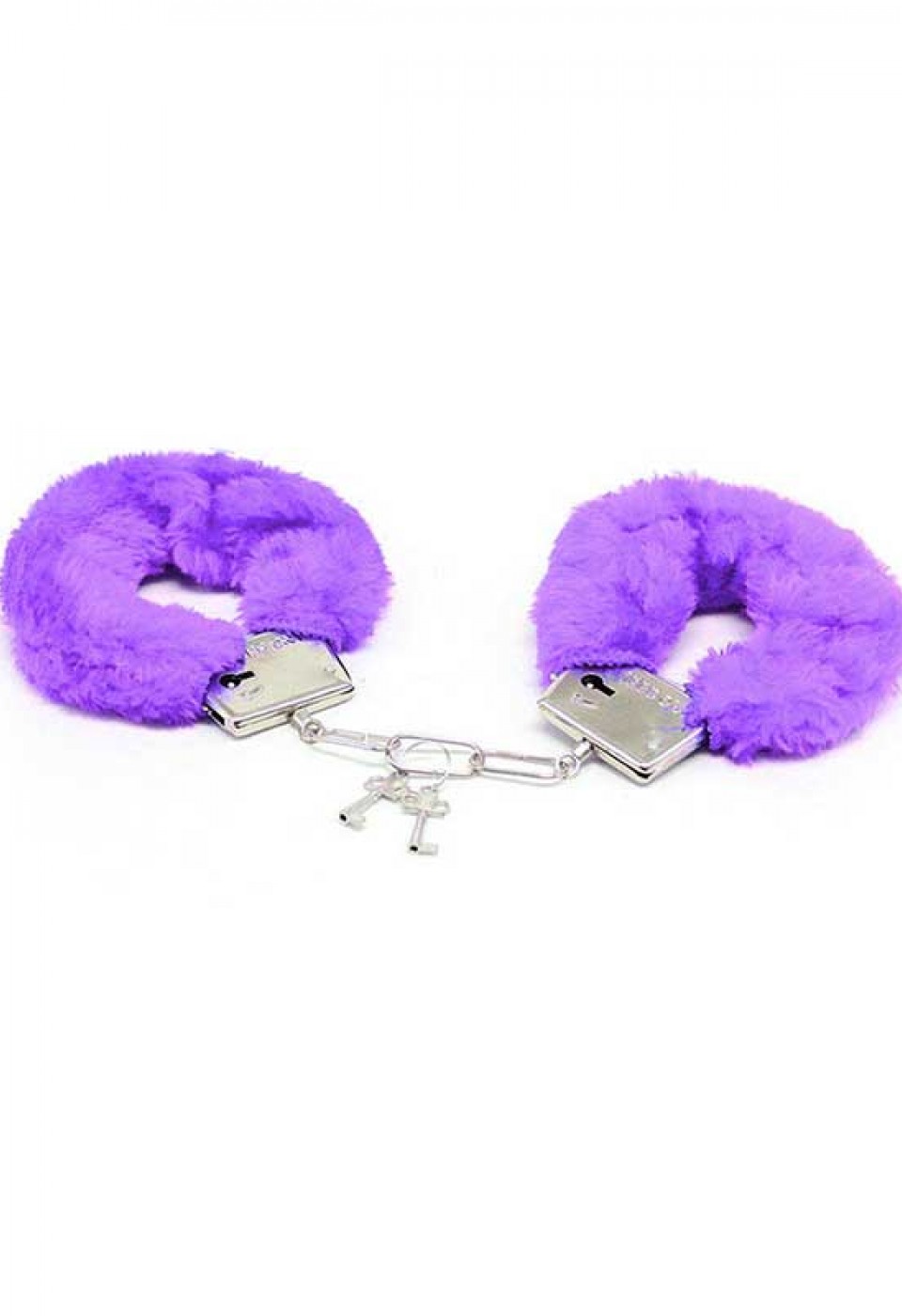 Fetiş Fantezi Mor Peluşlu Metal Kelepçe