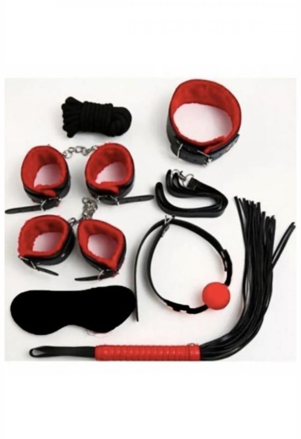 Fetiş Kırmızı Siyah Set 7 Parça