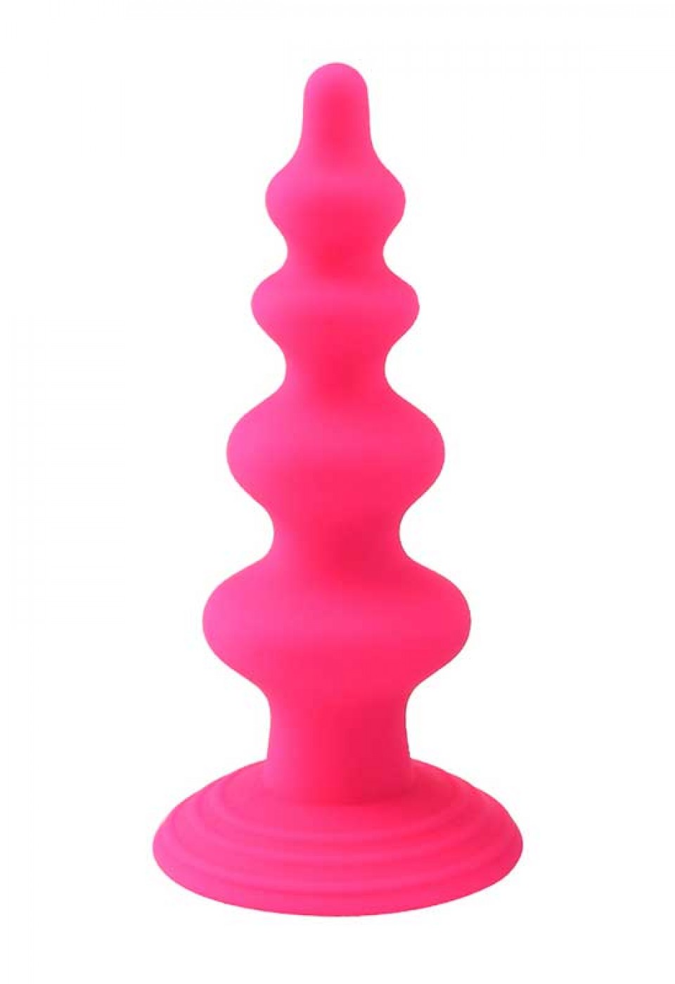 Vantuzlu Boğumlu Silikon Anal Plug Pembe