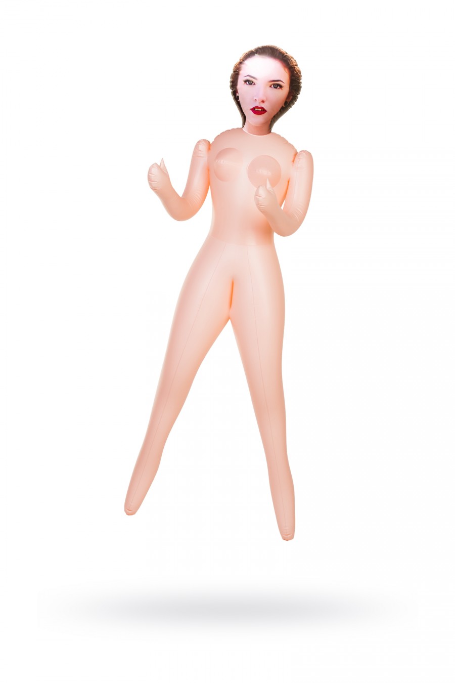 Dolls-X Jennifer şişme bebek, kahverengi saçlı, iki delikli, 160 cm