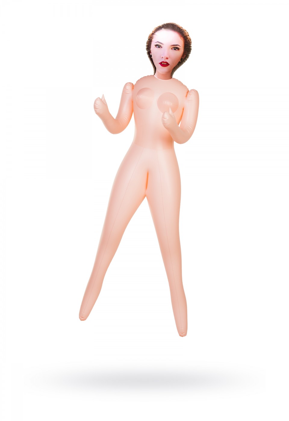 Dolls-X Jennifer şişme bebek, kahverengi saçlı, iki delikli, 160 cm