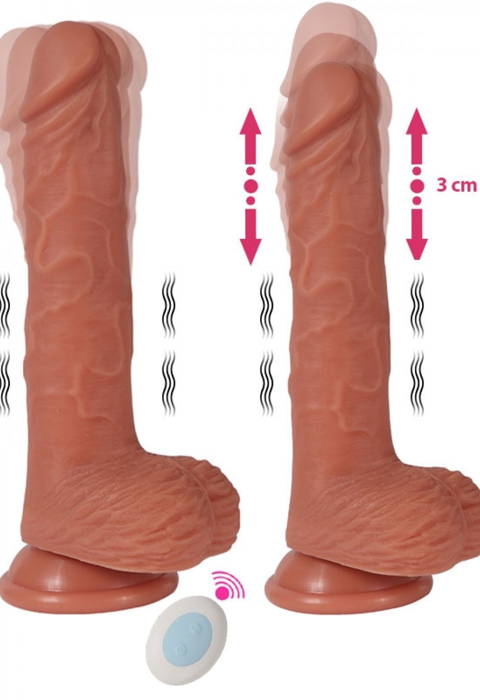 İleri Geri Hareketli Döner Başlı Şarjlı Realistik Dildo 22 cm