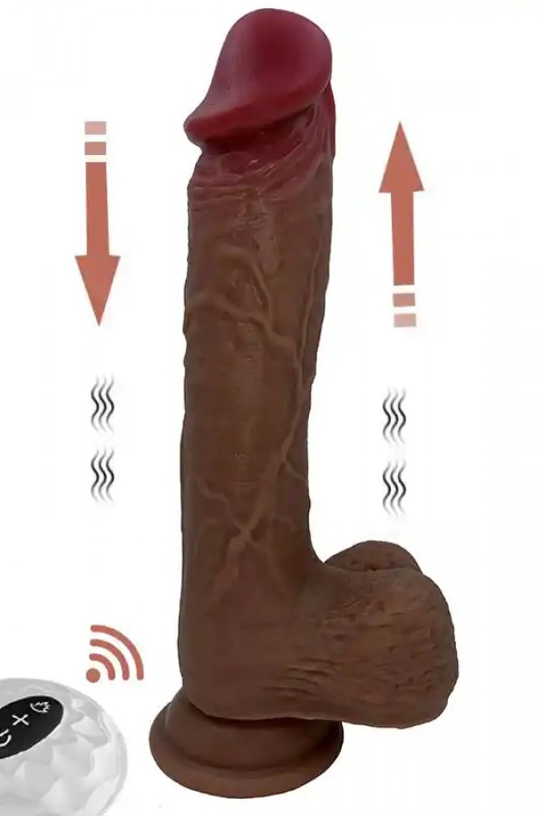 İleri Geri Hareket Isıtma Şarjlı Uzaktan Kumandalı 21 Cm Realistik Penis