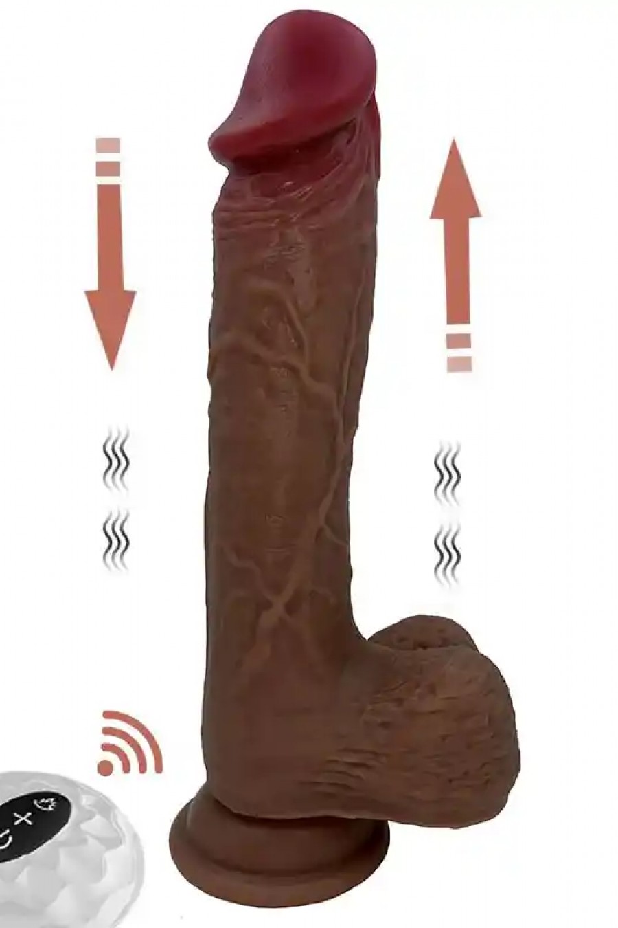 İleri Geri Hareket Isıtma Şarjlı Uzaktan Kumandalı 21 Cm Realistik Penis