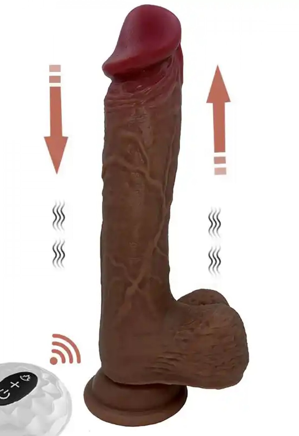 İleri Geri Hareket Isıtma Şarjlı Uzaktan Kumandalı 21 Cm Realistik Penis