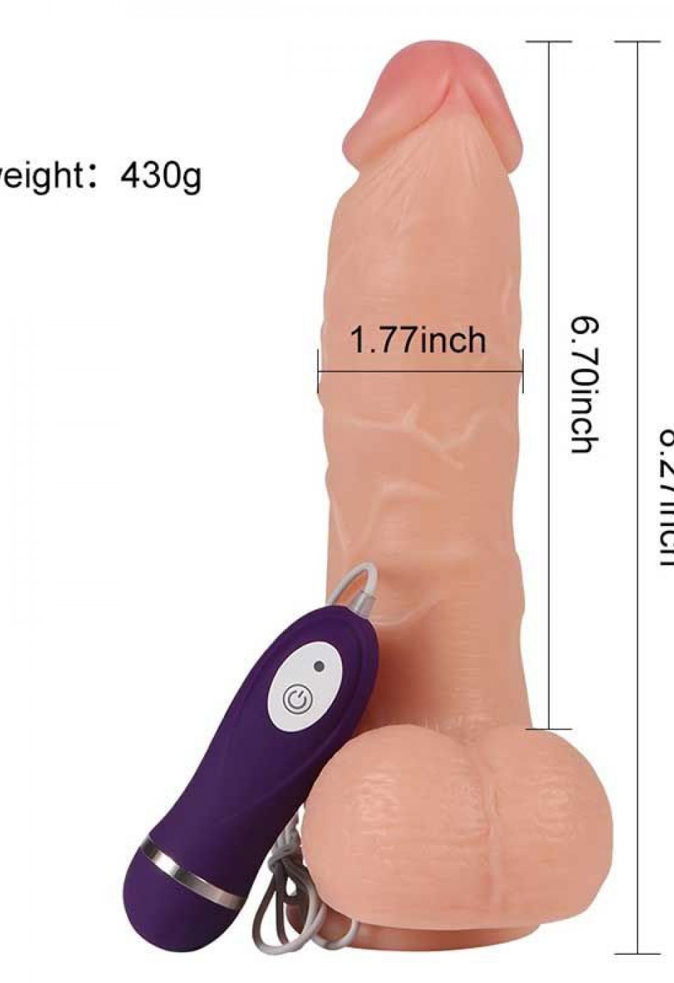 Shequ Adam Vibrating Realistik Vantuzlu Titreşimli Dildo 21 cm